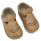 Børnesko i læder med barfodsfølelse – fleksible hjemmesko og sutsko til børn – Beige -Lusti 1 - fra slipsko
