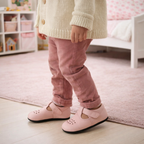 Børnesko i læder med barfodsfølelse – fleksible hjemmesko og sutsko til børn – Lyserød - Lusti - fra slipsko