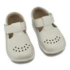 Børnesko i læder med barfodsfølelse – fleksible hjemmesko og sutsko til børn – Naturhvid -Lusti 2- fra slipsko
