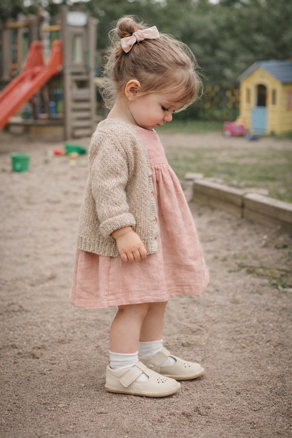 Børnesko i læder med barfodsfølelse – fleksible hjemmesko og sutsko til børn – Naturhvid -Lusti - fra slipsko