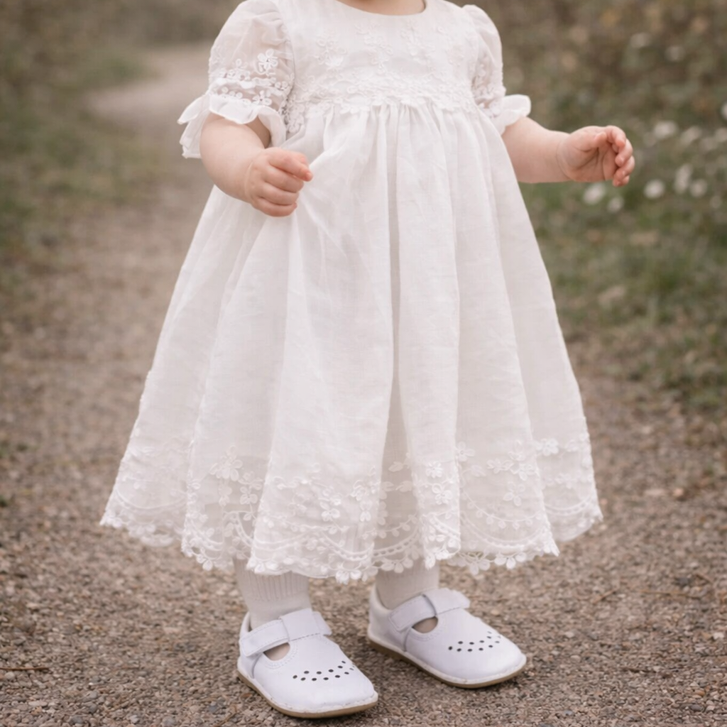 Børnesko i læder med barfodsfølelse – fleksible hjemmesko og sutsko til børn – hvid -Lusti - fra slipsko