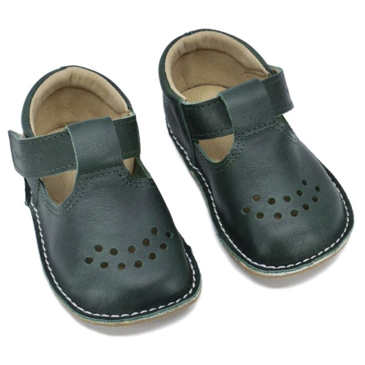 Leather Kids' Shoes Lusti - Dark Green