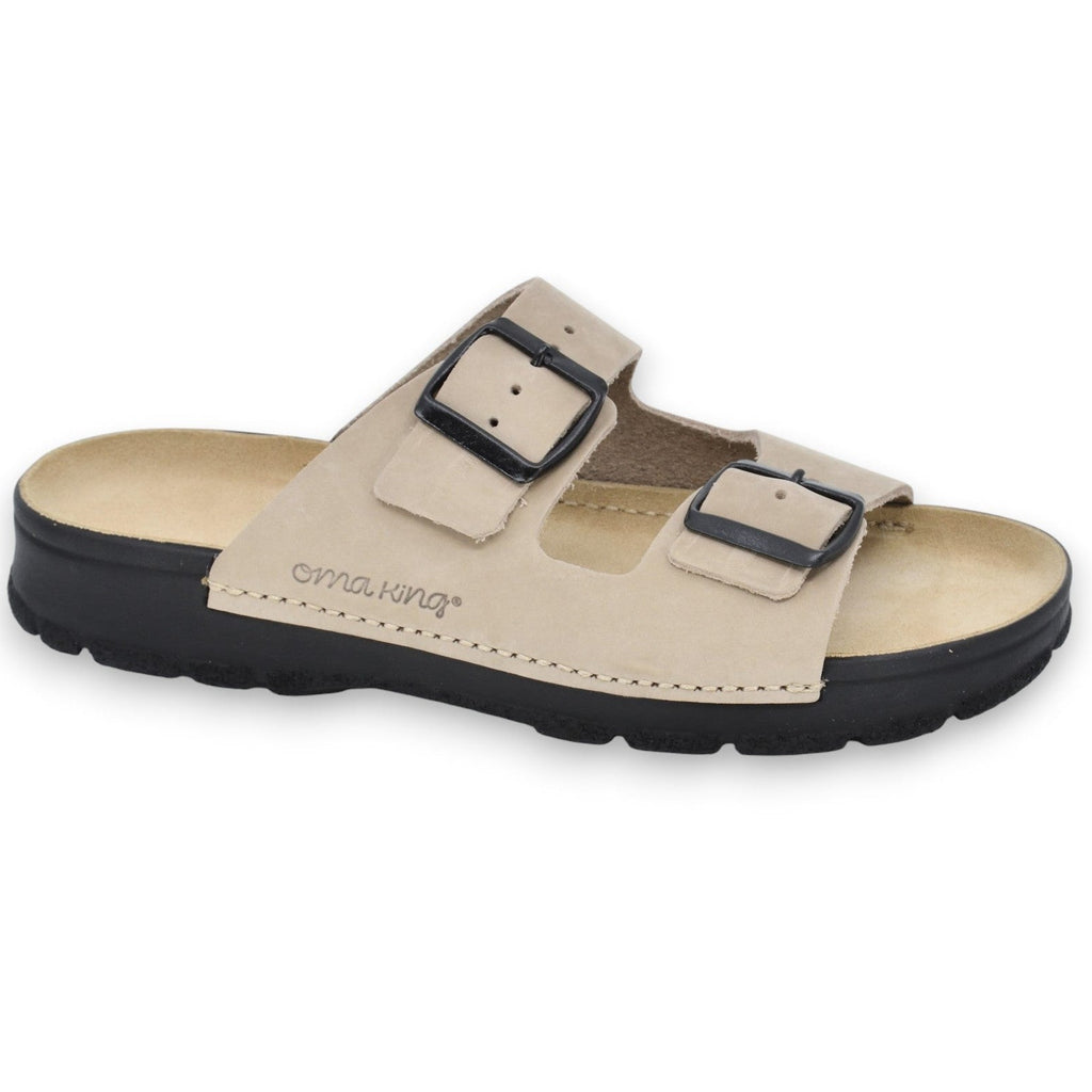 Dame sundhedssandal i ægte læder – Komfortabel og klassisk – Beige – Meeliku - slipsko 1