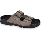 Dame sundhedssandal i ægte læder – Komfortabel og klassisk – Brun – Meeliku 2 - fra slipsko