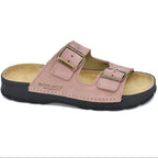 Dame sundhedssandal i ægte læder – Komfortabel og klassisk – Lyserød  – Meeliku 1 - fra slipsko