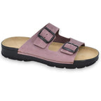 Dame sundhedssandal i ægte læder – Komfortabel og klassisk – Pink – Meeliku 1- fra slipsko