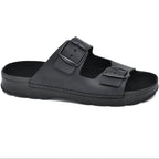 Dame sundhedssandal i ægte læder – Komfortabel og klassisk – Sort – Meeliku 1- fra slipsko