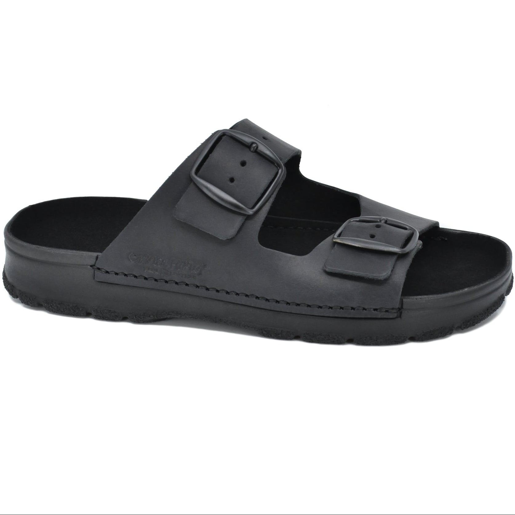 Dame sundhedssandal i ægte læder – Komfortabel og klassisk – Sort – Meeliku 1- fra slipsko