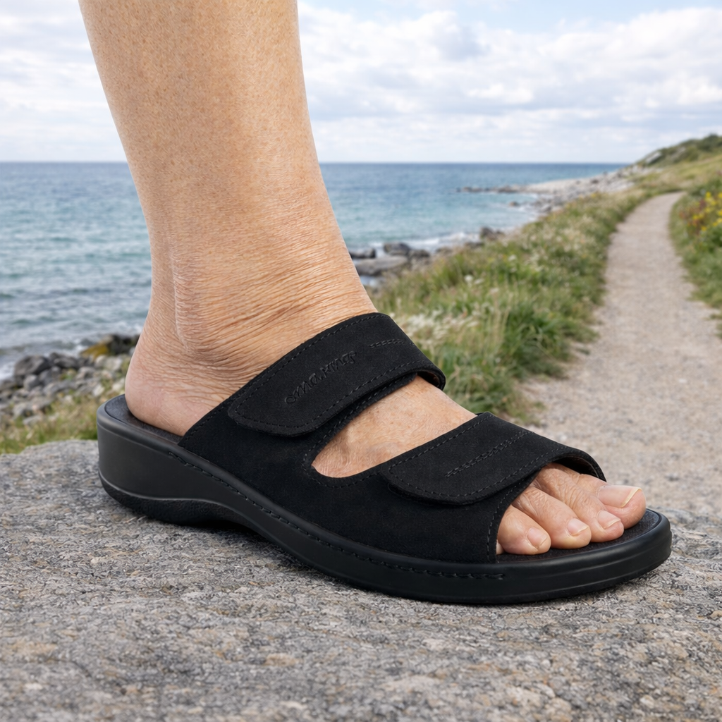 Ergonomiske Damesandaler – Sort - Omaking - senior- slipsko