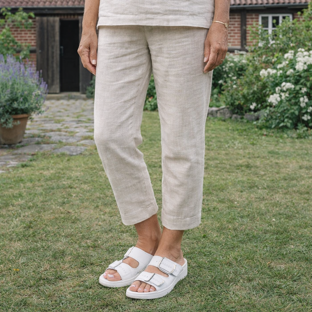 Ergonomiske Damesandaler – hvid - Omaking - senior- slipsko