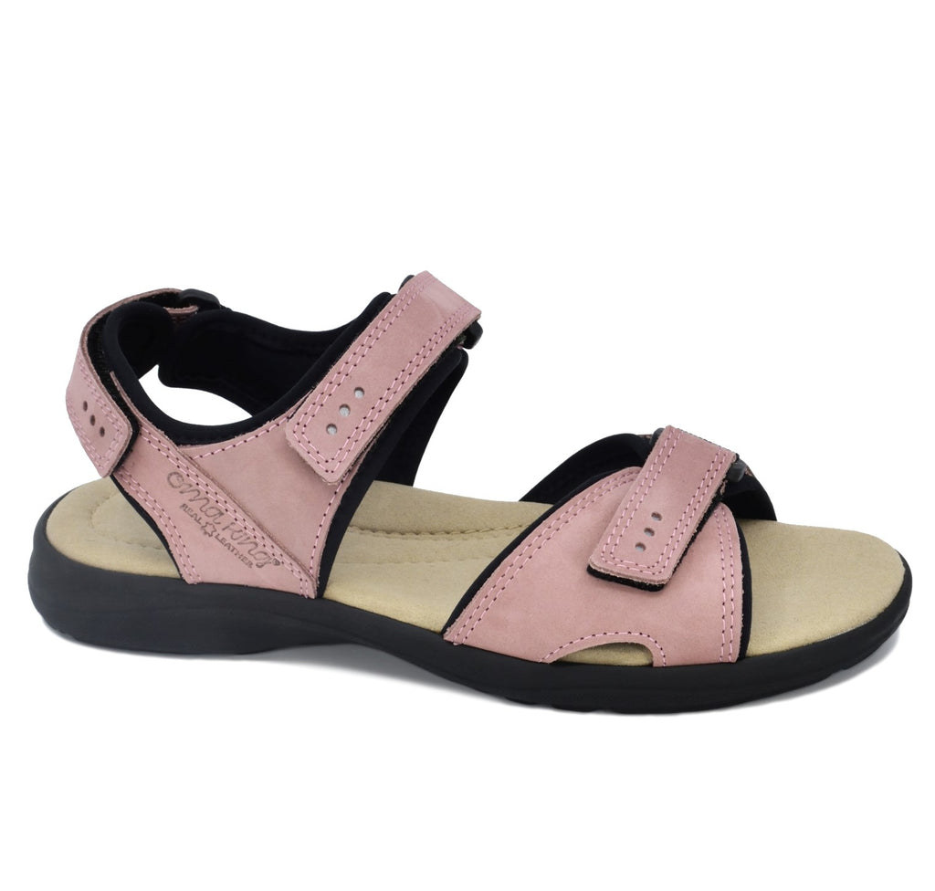 Liiva Women's Leather Sandals - Pink- komfort- pink- slipsko
