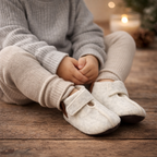 Hjemmesko til børn i uldfilt – skridsikker sål – (1-6 år) – Naturhvid - KAKU