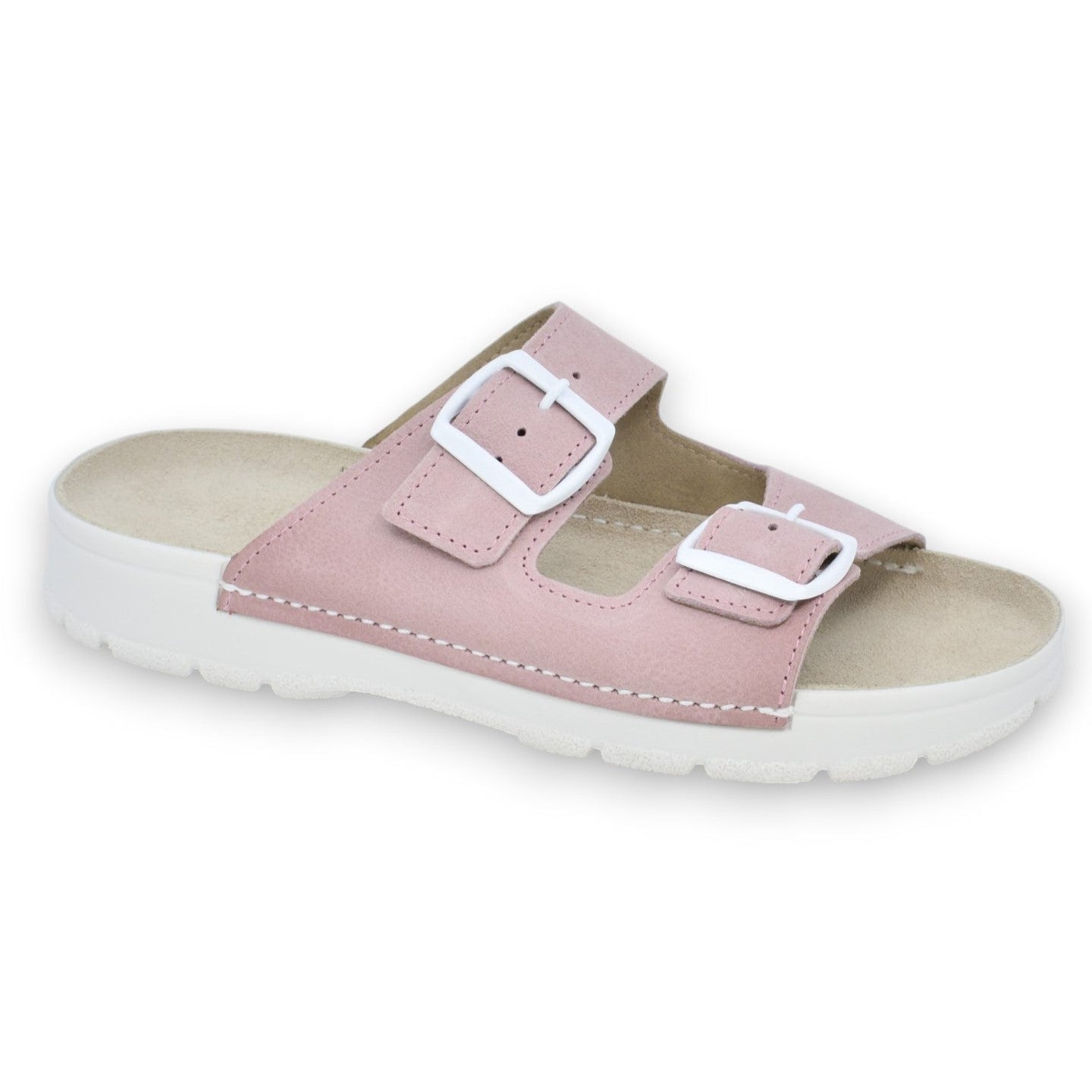Meeliku Leather Sandals – Pink/White 
