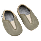 Punsa Kids Barefoot Slippers - Upcycled Leather, Olive