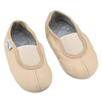 Classic Leather Slippers with Elastic for Kids - Beige