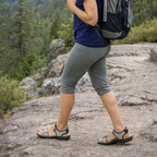 Sporty damesandal i læder – Let og komfortabel – Grå/beige – Liiva