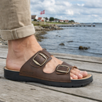 Klassisk herresandal i læder – Komfortabel – Brun – Märt