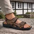 Sporty herresandal i læder – Komfortabel og slidstærk – Lys brun – Lauri