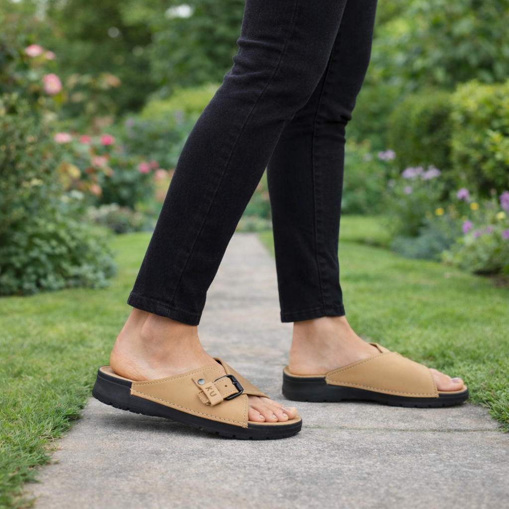 TOKU Rome - Læder Sandal - Dame -Beige