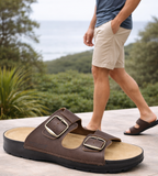 Klassisk herresandal i læder – Komfortabel – Brun – Märt